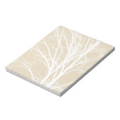 Rustiek crème bruin witte boom takken notitieblok (Linkerzijde)