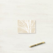 Rustiek crème bruin witte boom takken post-it® notes (Op bureau)