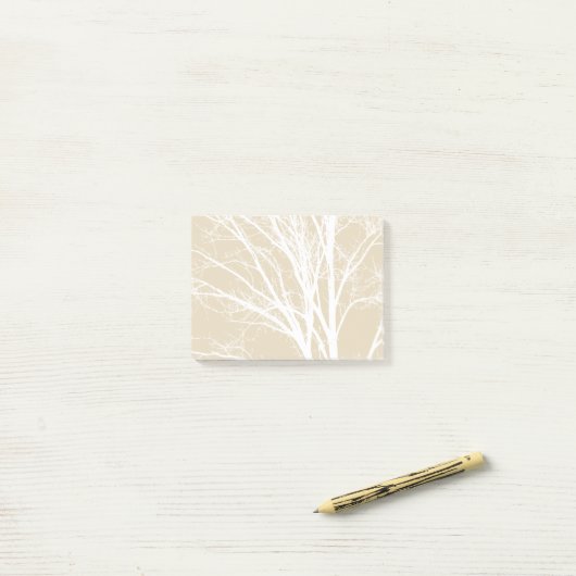Rustiek crème bruin witte boom takken post-it® notes (Op bureau)