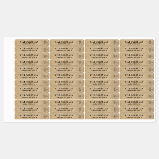 Rustiek  Custom Logo Food Jar Lid Seal Label (Vel)