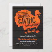 Rustiek Custom Turkije Thanksgiving Diner Kaart (Voorkant)