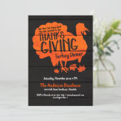 Rustiek Custom Turkije Thanksgiving Diner Kaart (Staand voorkant)