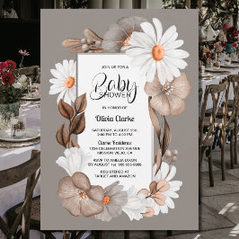 Rustiek Daisy Floral Baby shower Kaart
