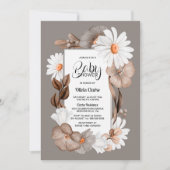Rustiek Daisy Floral Baby shower Kaart (Voorkant)