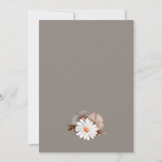 Rustiek Daisy Floral Baby shower Kaart (Achterkant)