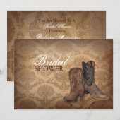 Rustiek Damast Cowboy Western vrijgezellenfeest Kaart (Voorkant / Achterkant)