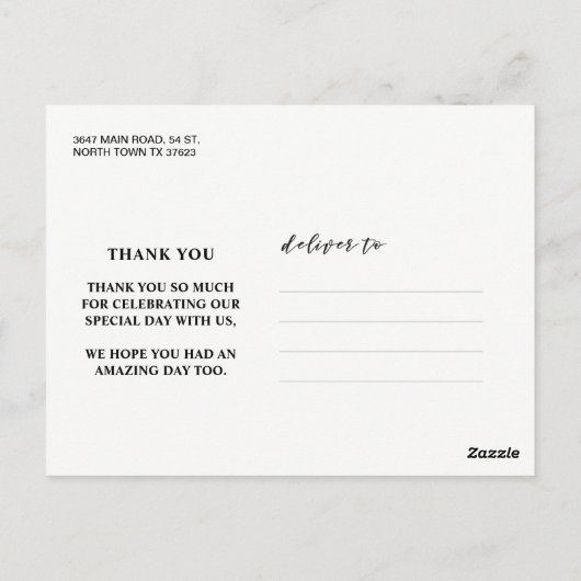 Rustiek Dank u Foto String Lights Wedding Kaart (Achterkant)