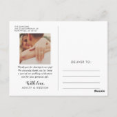 Rustiek dank u geborsteld script bruiloft foto briefkaart (Achterkant)