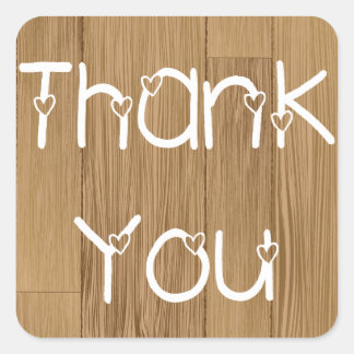 Rustiek Dank u & harten Houten Stickers / Labels