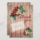 Rustiek Dank u Poinsettia Gift Kaart Houder (Voorkant / Achterkant)