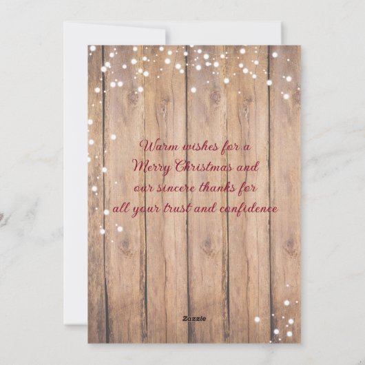 Rustiek Dank u Poinsettia Gift Kaart Houder (Achterkant)