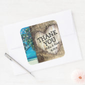 Rustiek dank u Tropical Beach bruiloft Vierkante Sticker (Envelop)