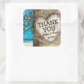 Rustiek dank u Tropical Beach bruiloft Vierkante Sticker (Tas)