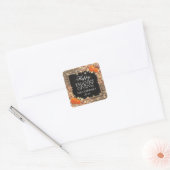 Rustiek Dankbaar Herfst Herfst Oogst Thanksgiving Vierkante Sticker (Envelop)