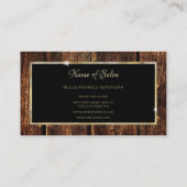 Rustiek Dark Wood Elegant Gold Lijst Schoonheidssa Visitekaartje (Achterkant)