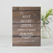 Rustiek de avond voor repetitie diner bruiloft kaart (Staand voorkant)