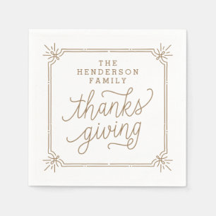 Rustiek de Lijst Gepersonaliseerde Thanksgiving Servet