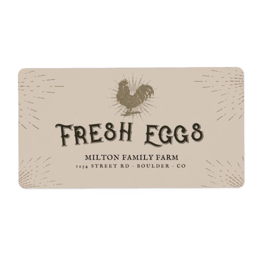 Rustiek Decoratief Script Ei Karton Label (Voorkant)