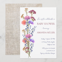 Rustiek Delicaat Acryl Bloemen Boeket Baby shower Kaart