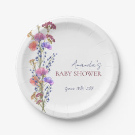 Rustiek Delicaat Acryl Bloemen Boeket Baby shower Papieren Bordje