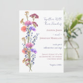 Rustiek Delicaat Acryl Bloemen Boeket Bruiloft Kaart (Staand voorkant)