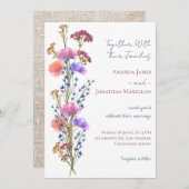 Rustiek Delicaat Acryl Bloemen Boeket Bruiloft Kaart (Voorkant / Achterkant)