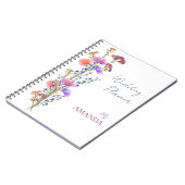 Rustiek Delicaat Acryl Bloemen Boeket Bruiloft Notitieboek (Linkerzijde)