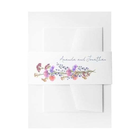 Rustiek Delicaat Acryl Bloemen Boeket Bruiloft Uitnodigingen Wikkel (Voorkant Voorbeeld)