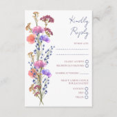 Rustiek Delicaat Acryl Bloemen RSVP Bruiloft Informatiekaartje (Voorkant)