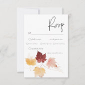 Rustiek Delicaat Bourgondië & Rust Herfst bladeren RSVP Kaartje (Voorkant)