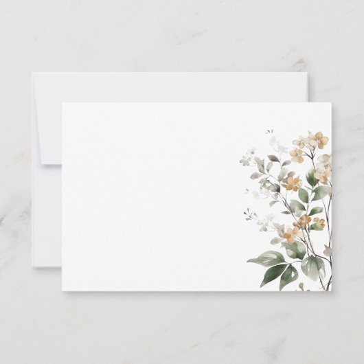 Rustiek Delicaat Tan Herfst Wildflower Diner RSVP Kaartje (Achterkant)