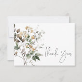 Rustiek Delicate Tan Herfst Wildflowers Bruiloft Bedankkaart (Voorkant)