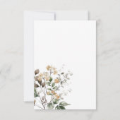 Rustiek Delicate Tan Herfst Wildflowers Bruiloft Save The Date (Achterkant)