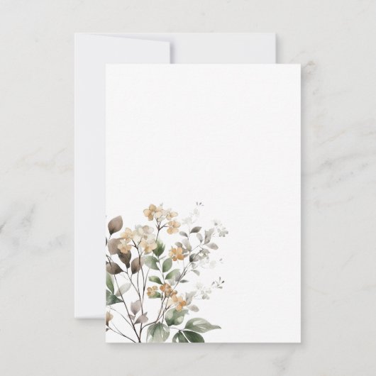 Rustiek Delicate Tan Herfst Wildflowers Bruiloft Save The Date (Achterkant)
