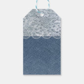 Rustiek Denim & Kant Vakantie Kerstcadeau Label Cadeaulabel (Achterkant)