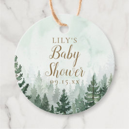 Rustiek dennenboom bos Baby shower Bedankjes Labels