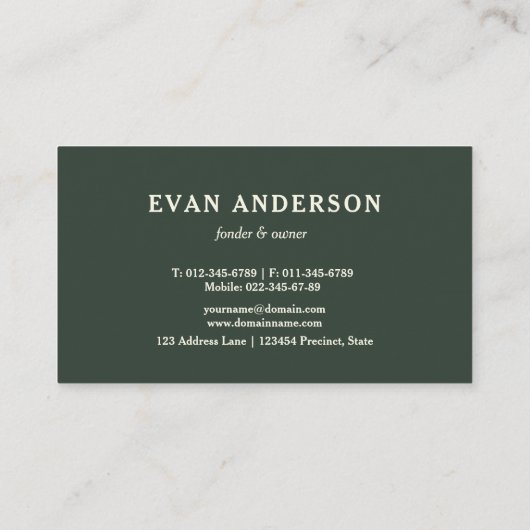 Rustiek dennenbos Logo Visitekaartje (Achterkant)