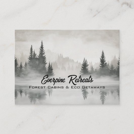 Rustiek dennenbos waterverf natuur landschap visitekaartje (Voorkant)