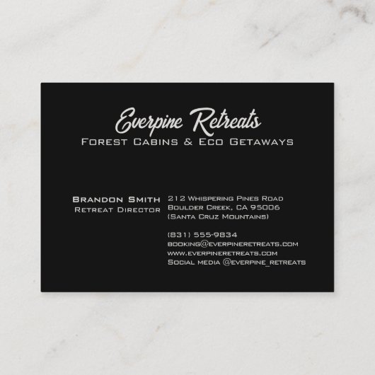 Rustiek dennenbos waterverf natuur landschap visitekaartje (Achterkant)