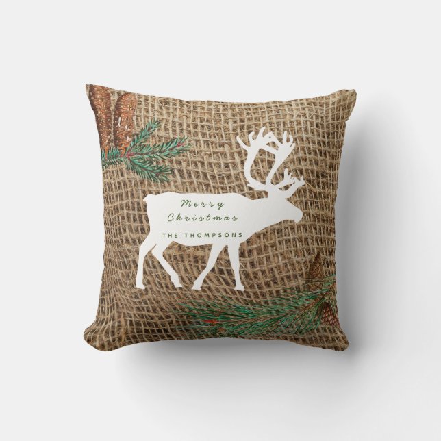 rustiek dennenhert kussen (Voorkant)