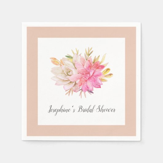 Rustiek Desert Succulents Vrijgezellenfeest Servet (Voorkant)