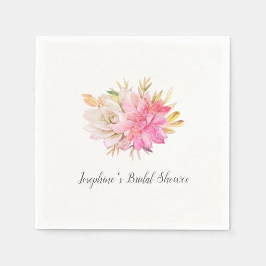 Rustiek Desert Succulents Vrijgezellenfeest Servet (Voorkant)