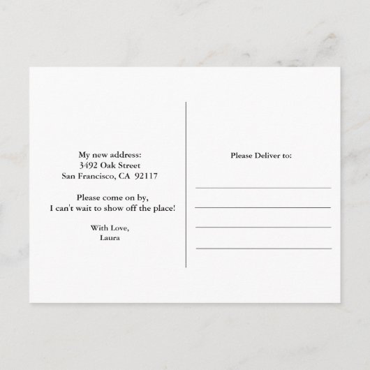 Rustiek Deurbewegende Aankondiging Briefkaart (Achterkant)