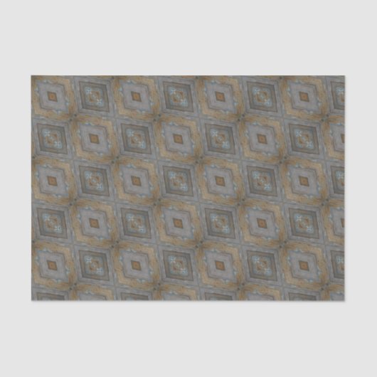 Rustiek Diamond Patroon Verweerde Woodgrain Tissuepapier (Voorkant)