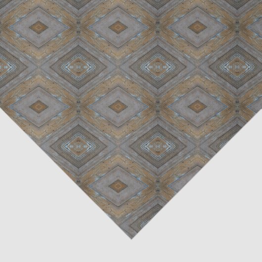 Rustiek Diamond Patroon Verweerde Woodgrain Tissuepapier (Detail)