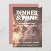 Rustiek diner en wijn Foto Flyer uitnodiging (Voorkant / Achterkant)