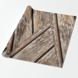 Rustiek Distressed Wood Grain geometrisch patroon Cadeaupapier