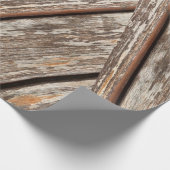 Rustiek Distressed Wood Grain geometrisch patroon Cadeaupapier (Hoek)