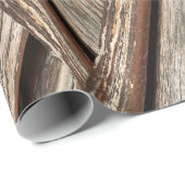 Rustiek Distressed Wood Grain geometrisch patroon Cadeaupapier (Rol Hoek)