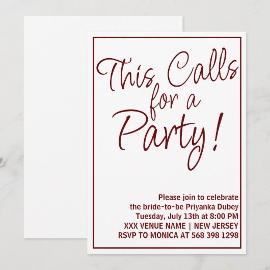 Rustiek Dit vraagt om een feestgrappig Vrijgezelle Kaart (Voorkant / Achterkant)